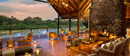 Main Lodge Open Lounge Area at Lion Sands Narina Lodge in the Sabi Sand Private Game Reserve, South Africa