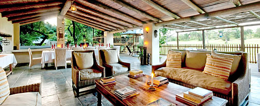 Open-plan lounge dining area wooden deck Nottens Bush Camp Nottens Private Game Reserve Sabi Sands Game Reserve Accommodation bookings